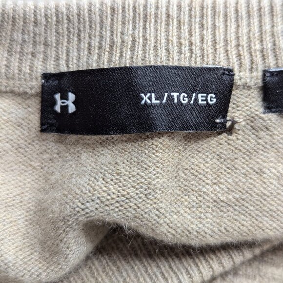 Under Armour Men's Threadborne Wool Blend Beige Crewneck Sweater Size XL - Picture 8 of 14